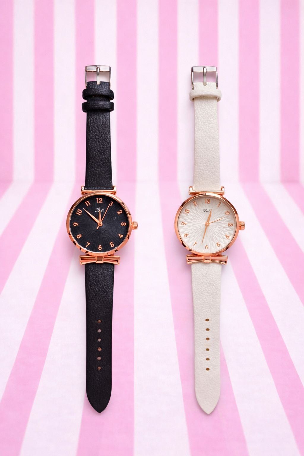 Hilda Uhr – Damenuhr aus Kunstleder mit Armreifarmband – Quarzwerk, rundes Zifferblatt