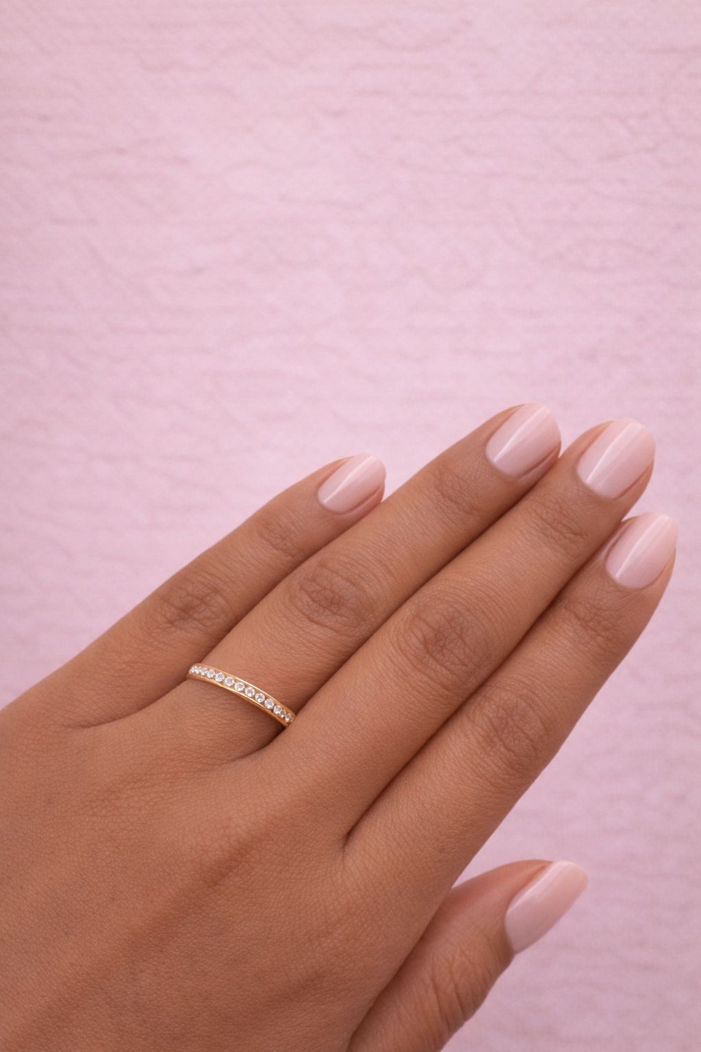 Jaqueline Ring - Thin gold-plated ring with cubic zirconia - Size 57