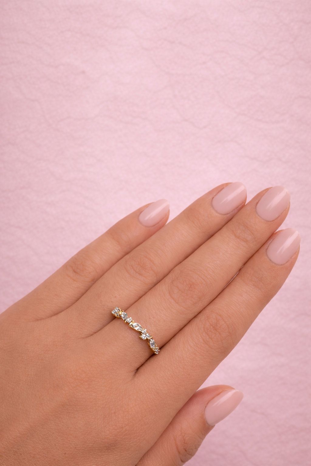 Marie Ring - Timeless elegance gold-plated ring with cubic zirconia - Size 57
