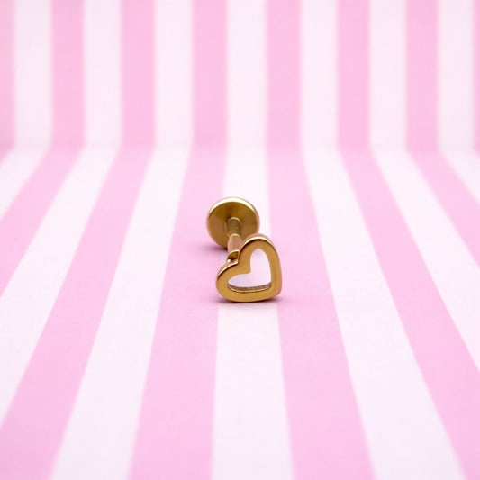Louise Piercing – Herzförmiges Ohrpiercing aus Edelstahl – Minimalistischer und romantischer Schmuck
