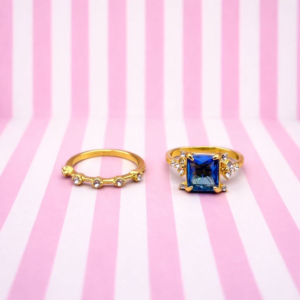 Layna Ring - Set of two rings with timeless elegance and zirconium