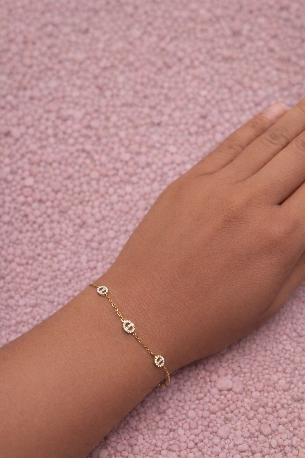 Liv Bracelet - Adjustable stainless steel nautical knot bracelet with cubic zirconia