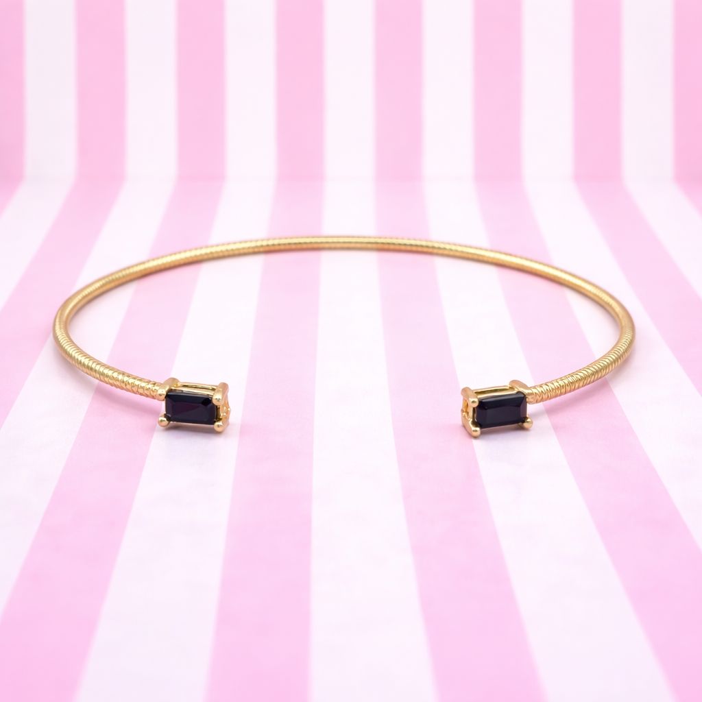 Lou Bracelet - Adjustable Gold-Plated Stainless Steel Thin Cuff Bracelet